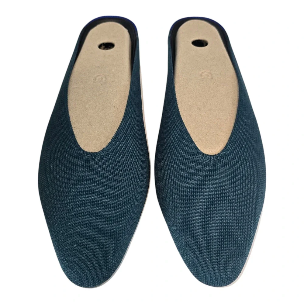 Rothy’s Almond Demi Mule Deep Emerald Knit Slip-On 10.5 NIB with Box - Picture 2 of 9